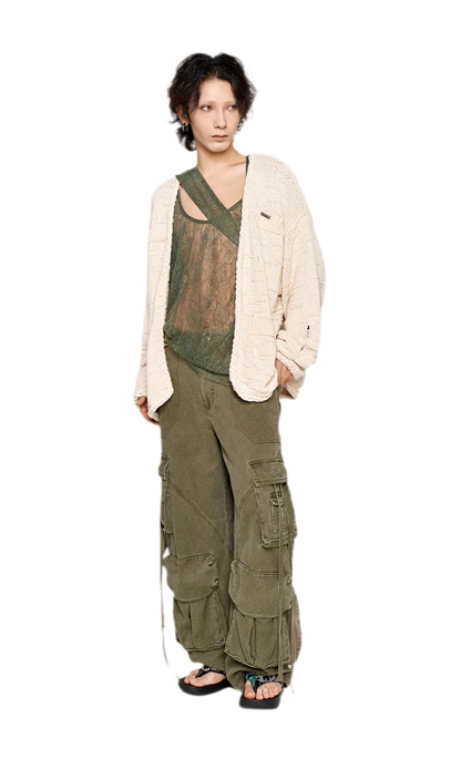 Three-Dimensional Jacquard Cardigan