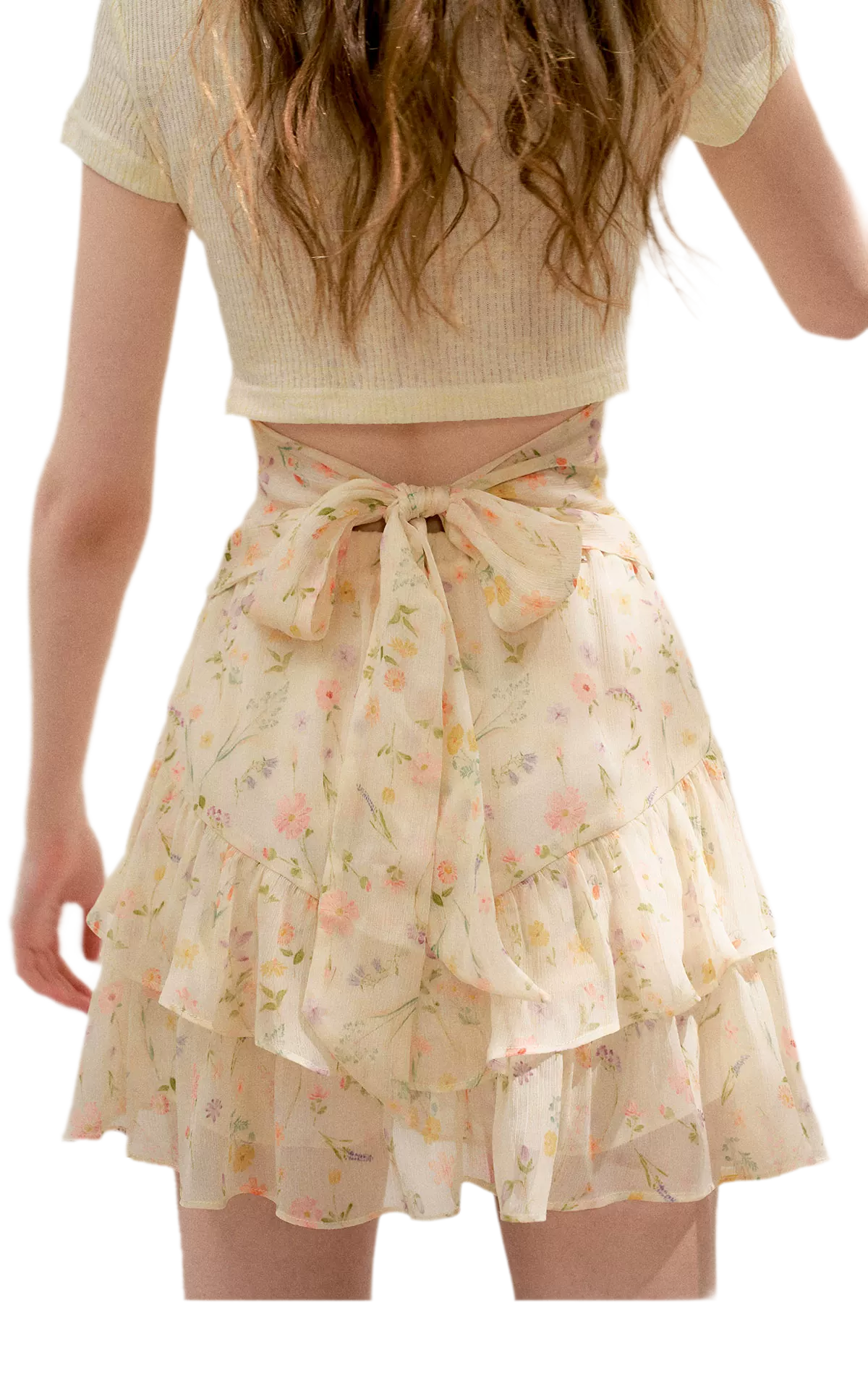 Romantic Chiffon Floral Short Skirt