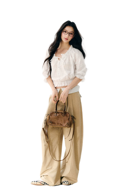 Sheer Ruffled Chiffon Blouse