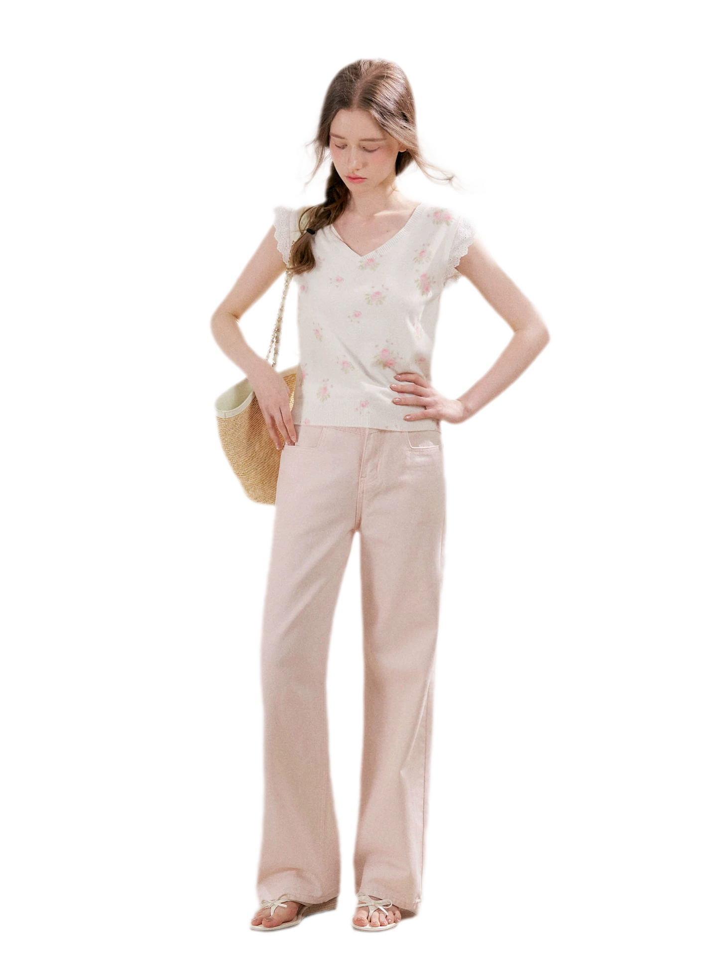 Rose Lace Knit Tee