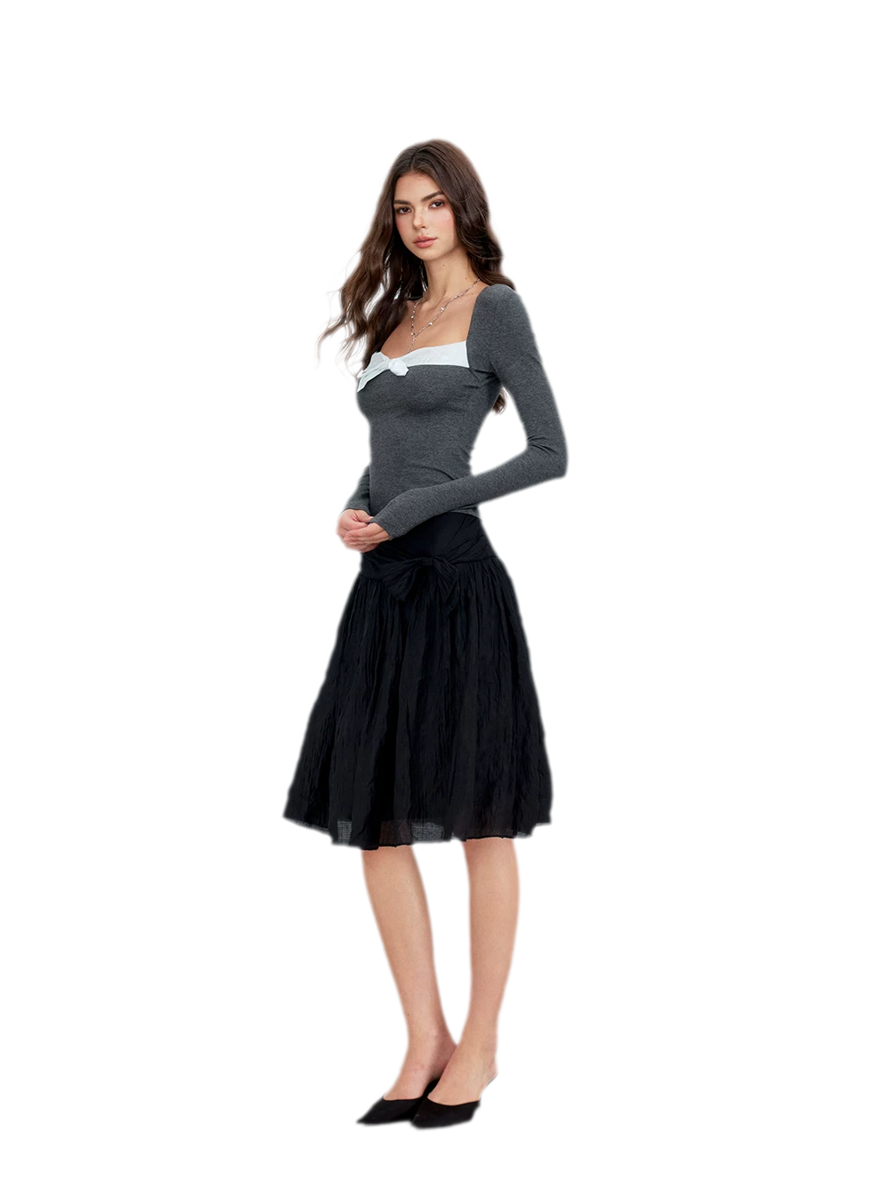 Square Neck Bow Top