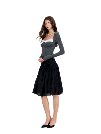 Square Neck Bow Top
