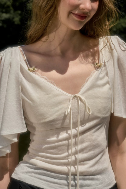 Lyocell Feather Cape Tee