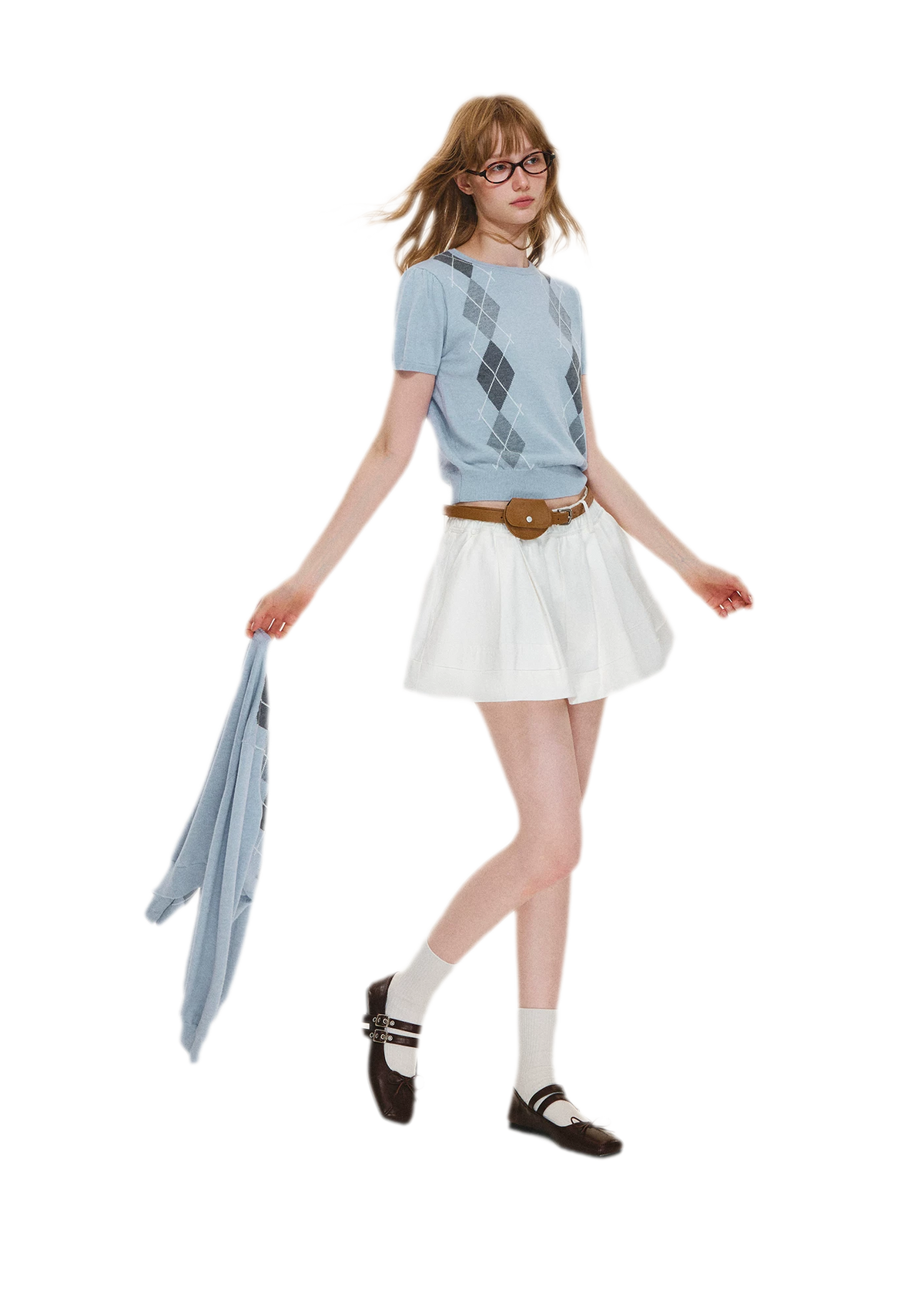 Wool Argyle Knit Set