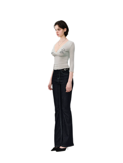 Embellished Lace Knit Top