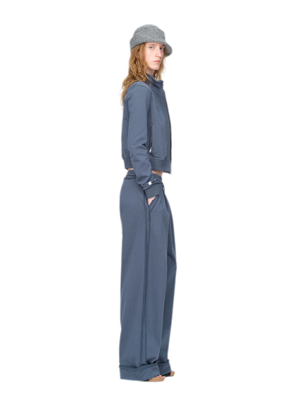Raw-Edge Cropped Sweatshirt Set