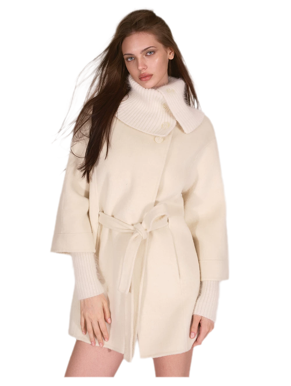 Double-Faced Asymmetric Wool Coat