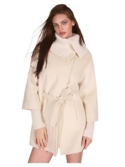 Double-Faced Asymmetric Wool Coat