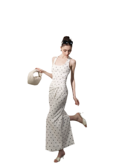 Polka Dot Twist-Knot Dress