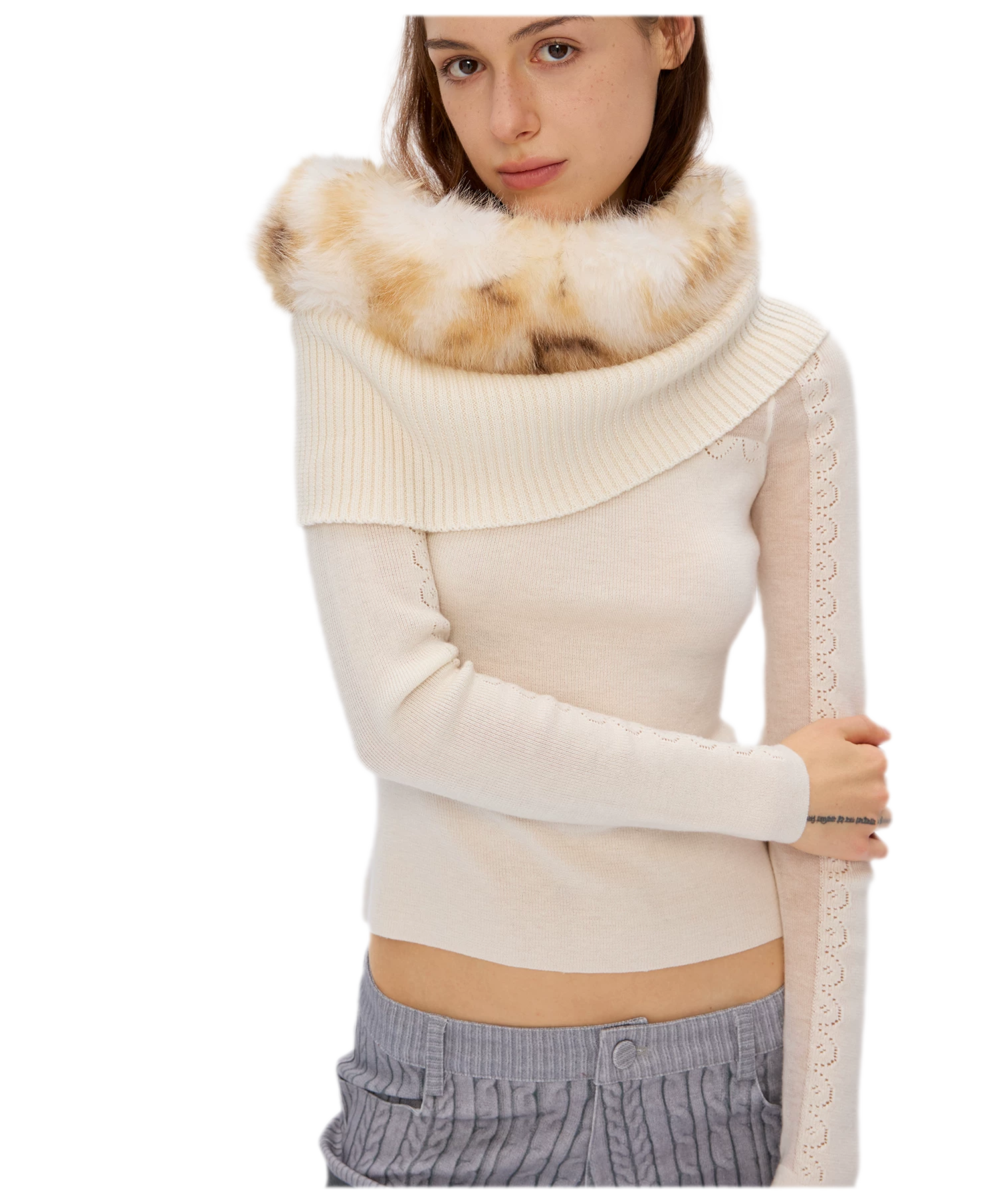 Wool Rib Knit Top