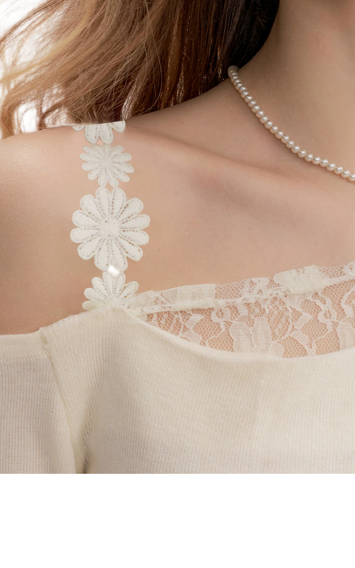 Lace Asymmetric Knit Top