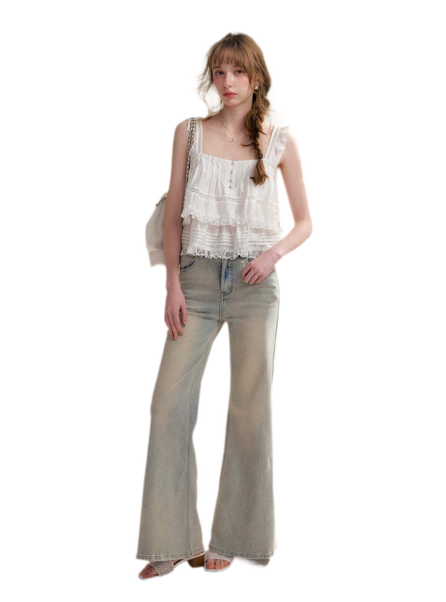 Lace Edge Camisole and Skirt Set