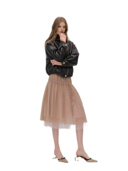 Metallic Leopard Collar Jacket