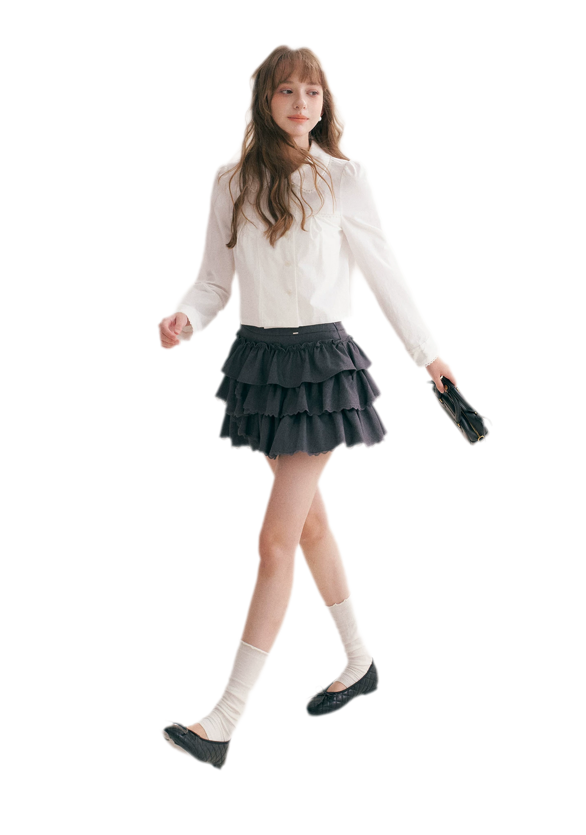Layered Ruffle A-Line Skirt