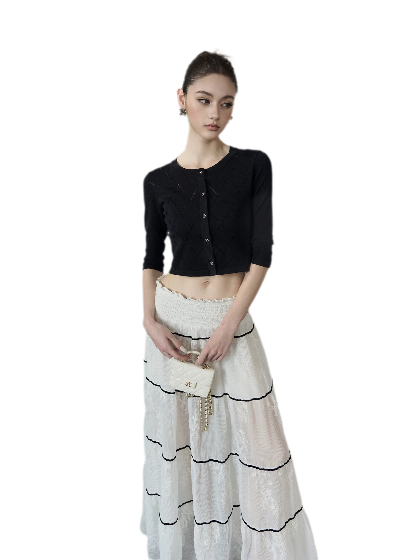 Diamond Cropped Cardigan