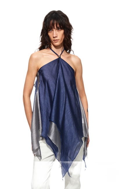 Handwoven Contrast Hem Bandeau Top