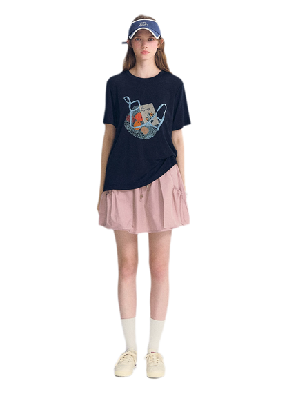 Drawstring A-Line Skirt