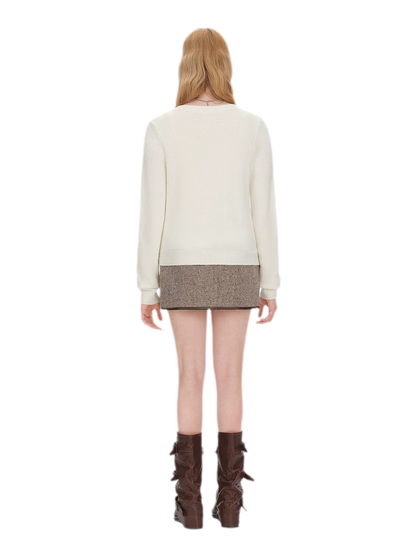 Diamond Knit Bow Cardigan Set