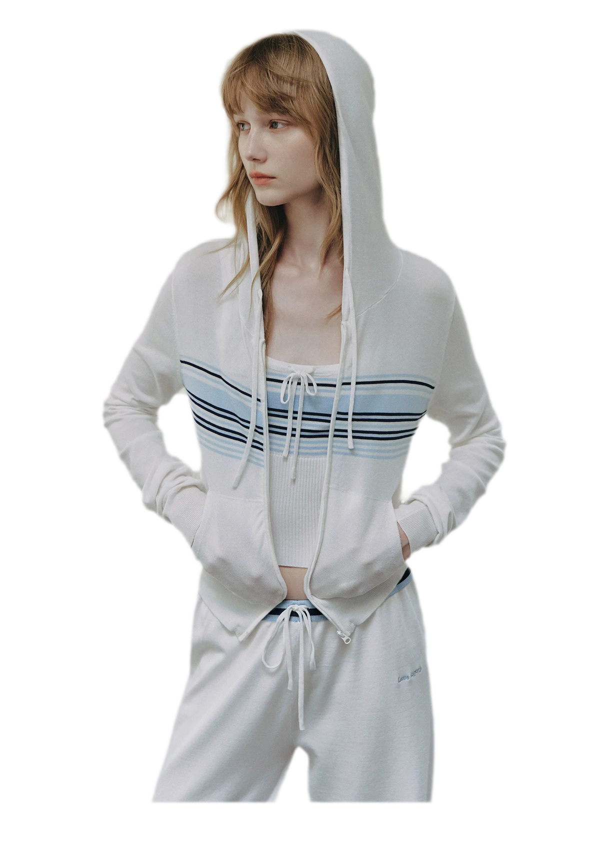 Striped Hooded Three-Piece Set