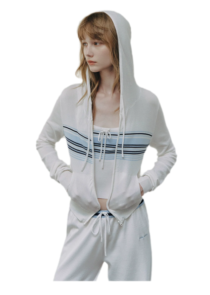 Striped Hooded Three-Piece Set
