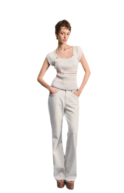 Raglan Stripe Slim Top