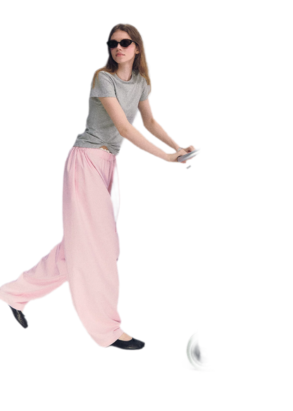 Lace Trim Balloon Pants