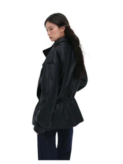 Detachable PU Down Puffer Jacket