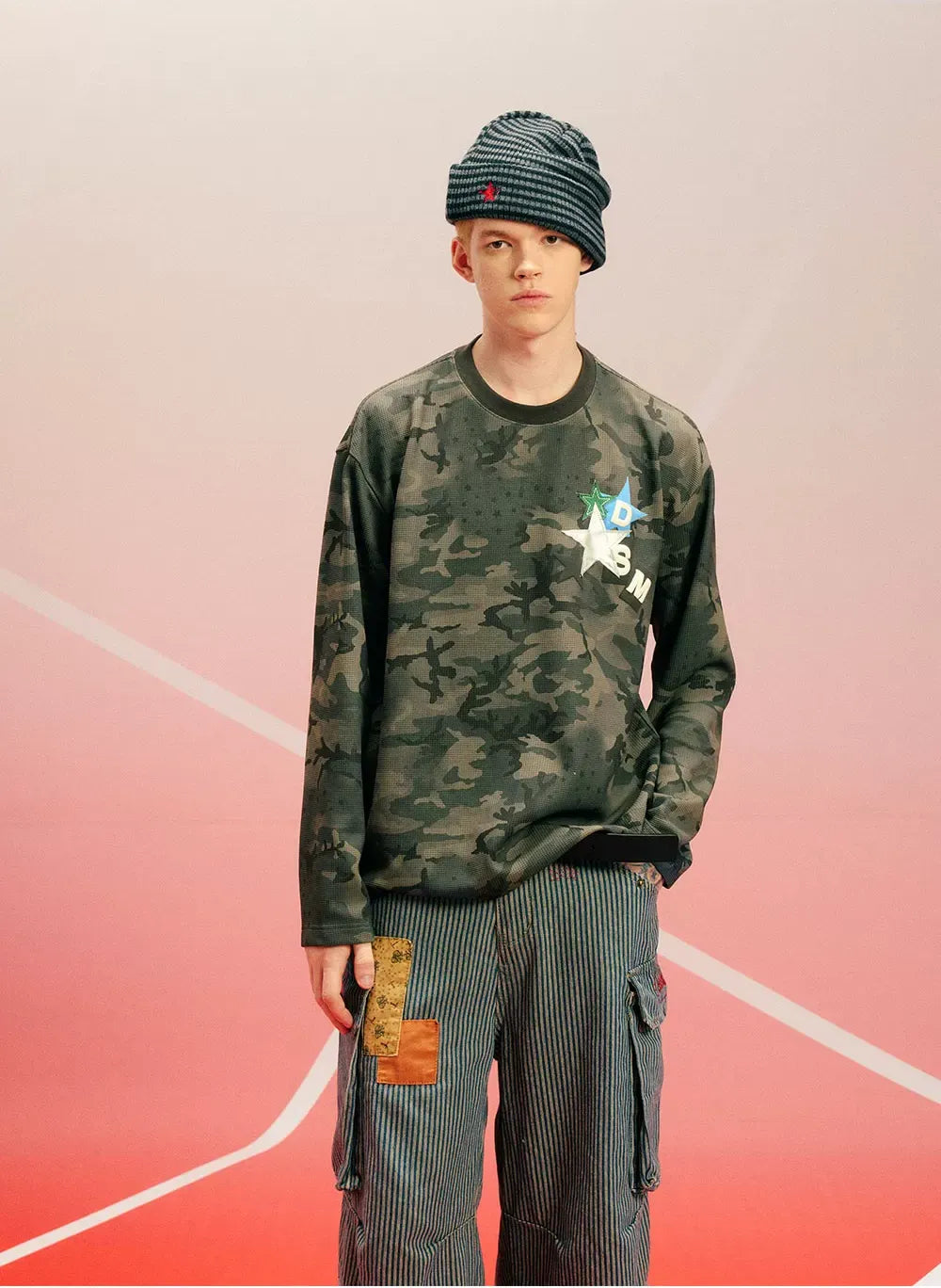 Printed Waffle Camouflage T-Shirt