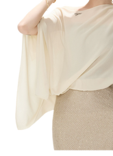 CYNR Sheer Drape Off-Shoulder Dress – view 10
