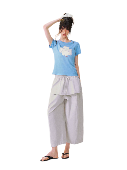 Layered Skirt Balloon Pants