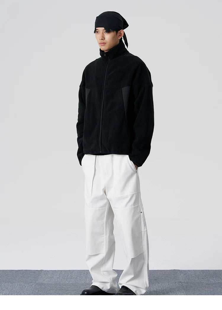 Curved Fleece Panel Jacket