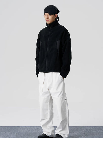 Curved Fleece Panel Jacket