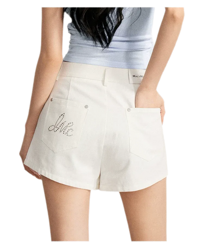 Rhinestone Cotton Summer Shorts