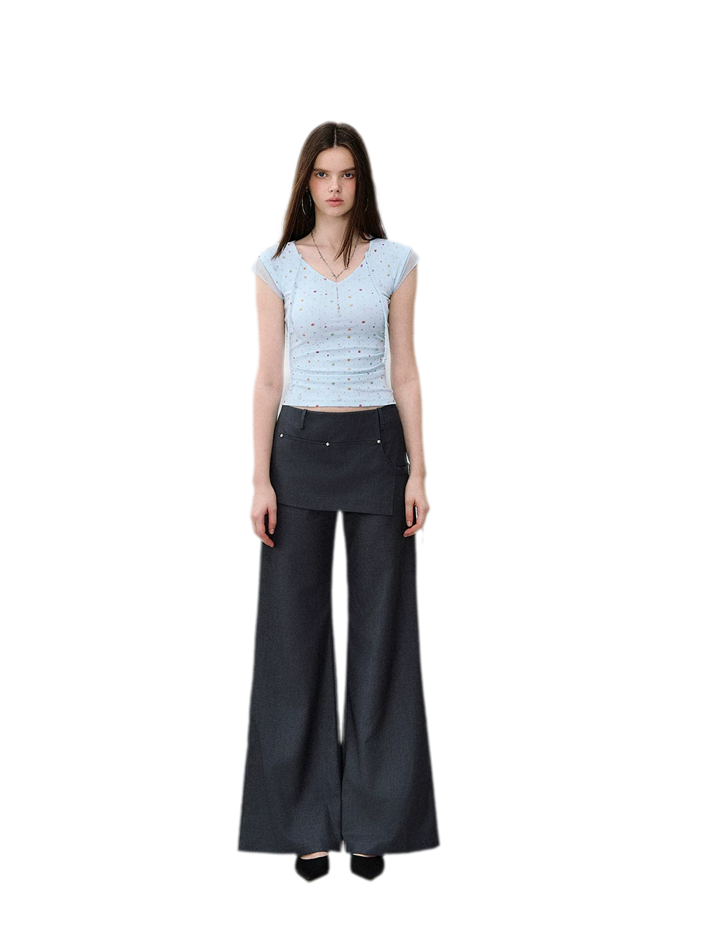 Riveted Wide-Leg Pants