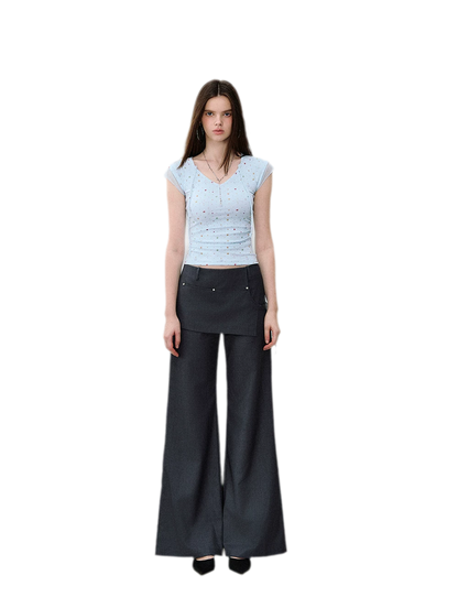 Riveted Wide-Leg Pants