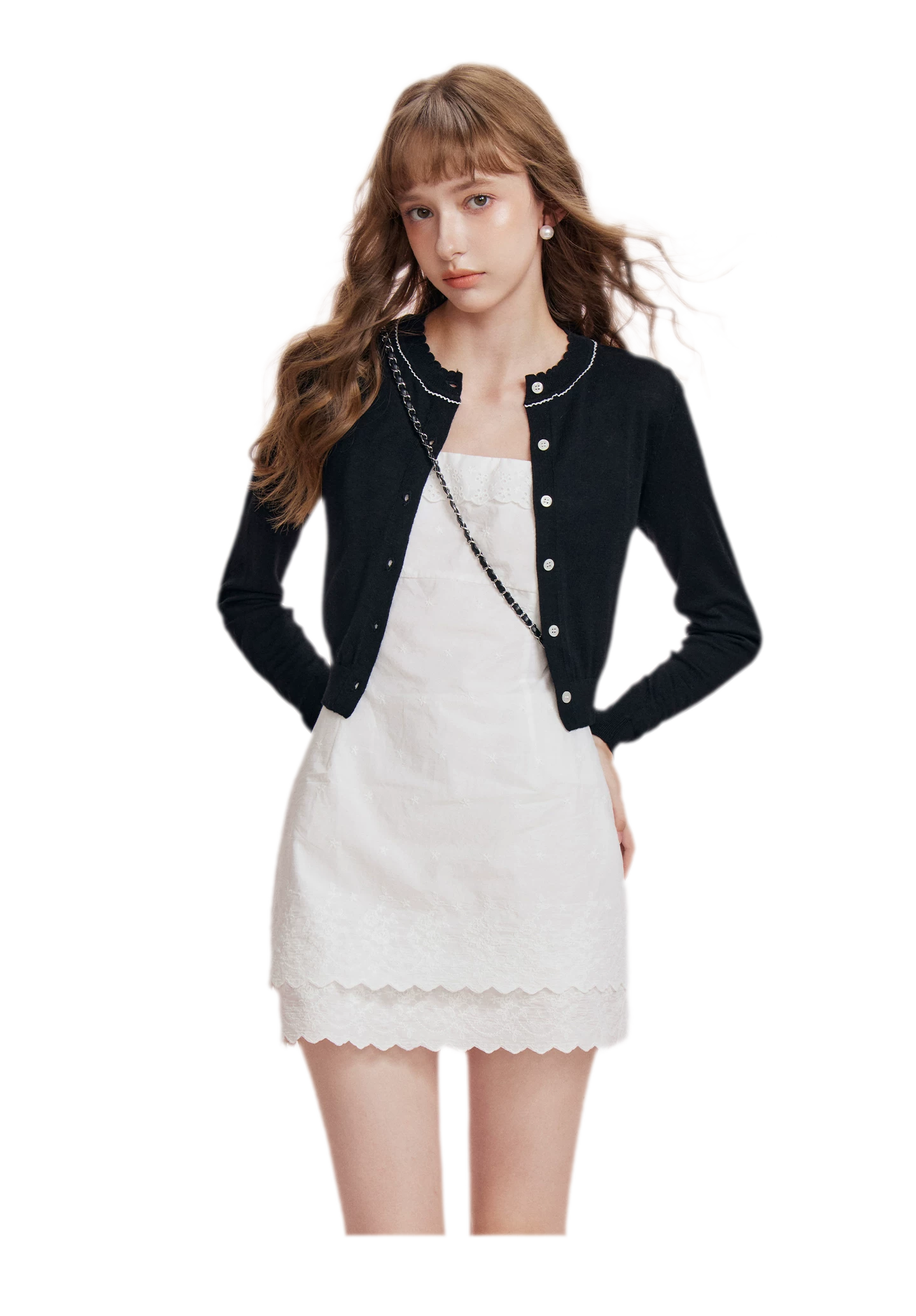 Cotton Embroidered Ruffle Dress