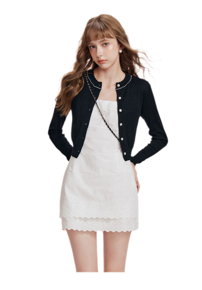 Cotton Embroidered Ruffle Dress