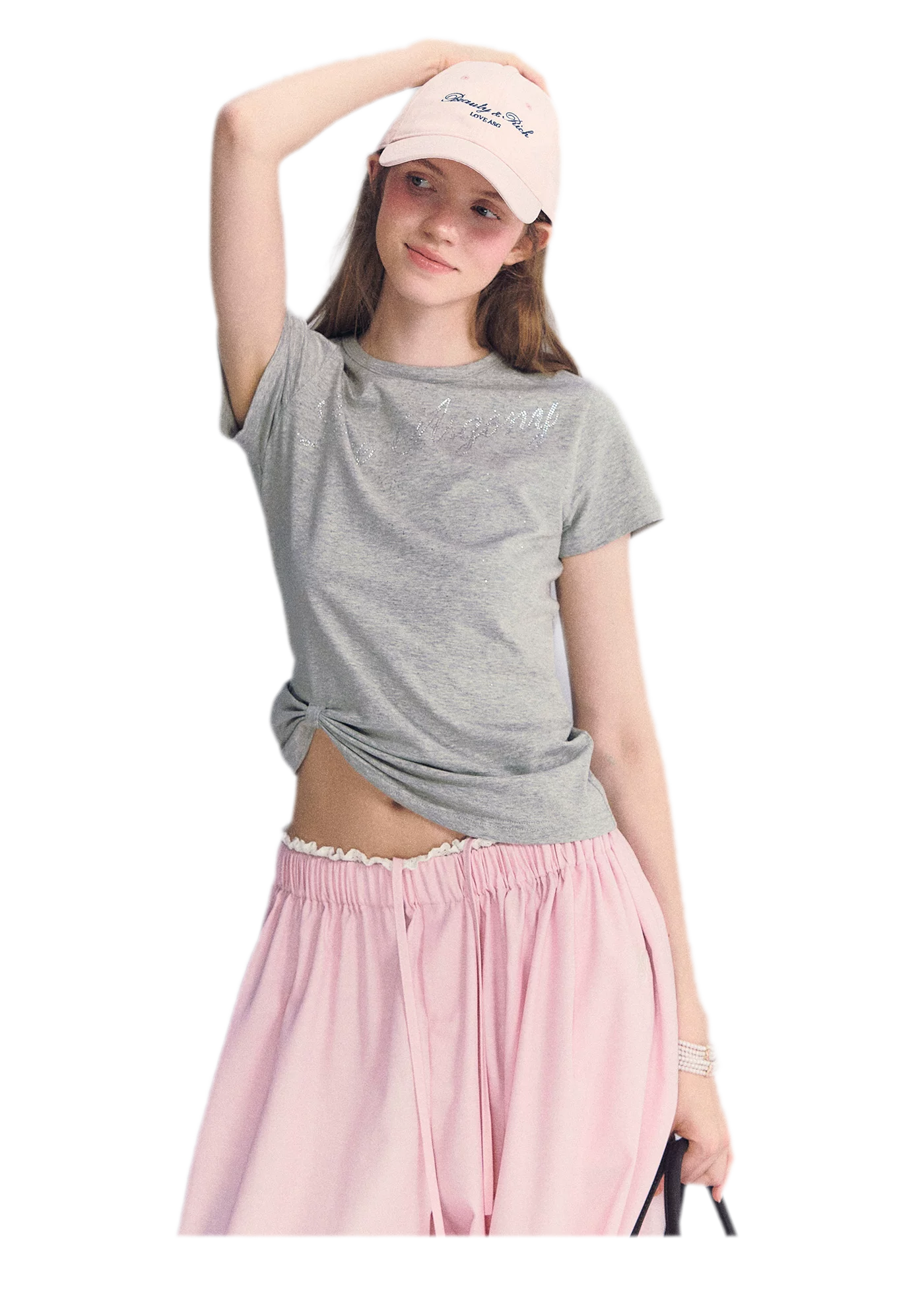 Rhinestone Twisted Hem Tee