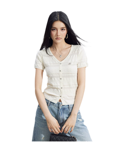 Openwork Knit Tee