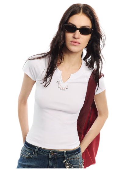 Summer V-neck Slim Fit T-shirt