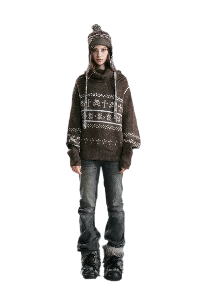 Fair Isle Ear-Flap Knit Hat