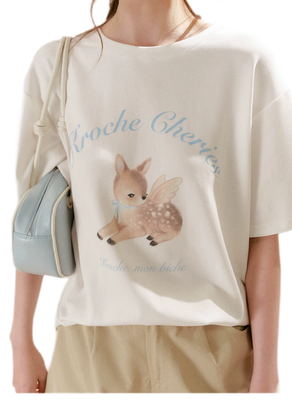 Hand-Painted Deer Tee