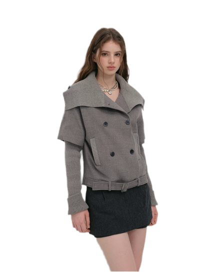 Cape Collar Cropped Jacket