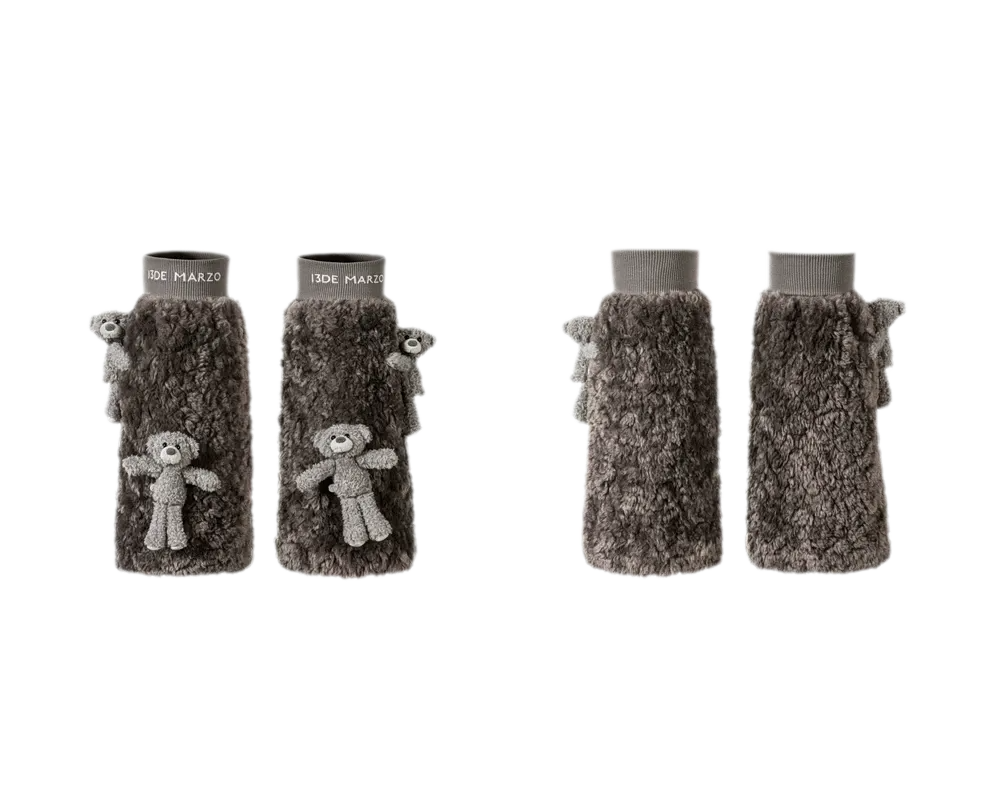 Plush Bear Appliqué Leg Warmers