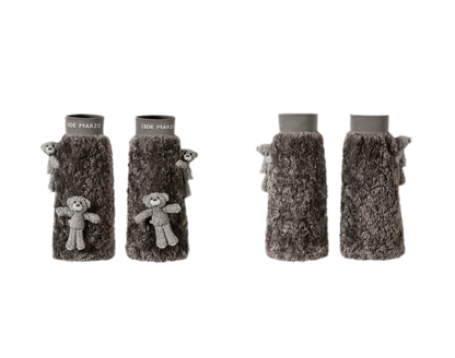 Plush Bear Appliqué Leg Warmers