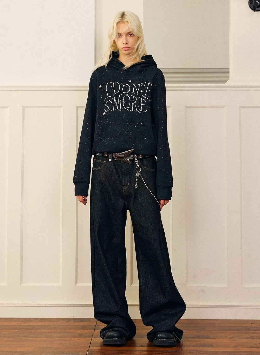 Starry Glitter Oversized Hoodie