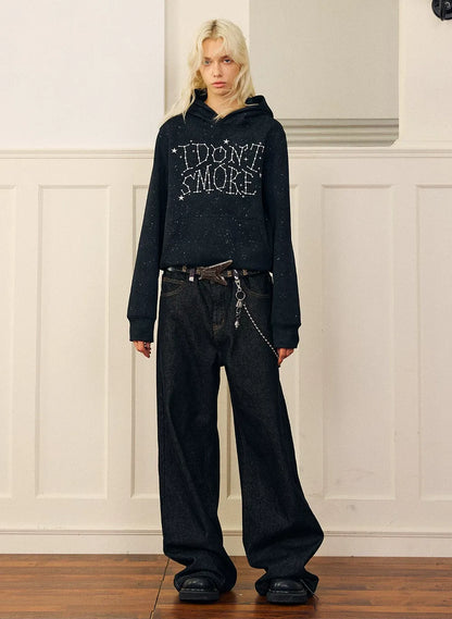 Starry Glitter Oversized Hoodie