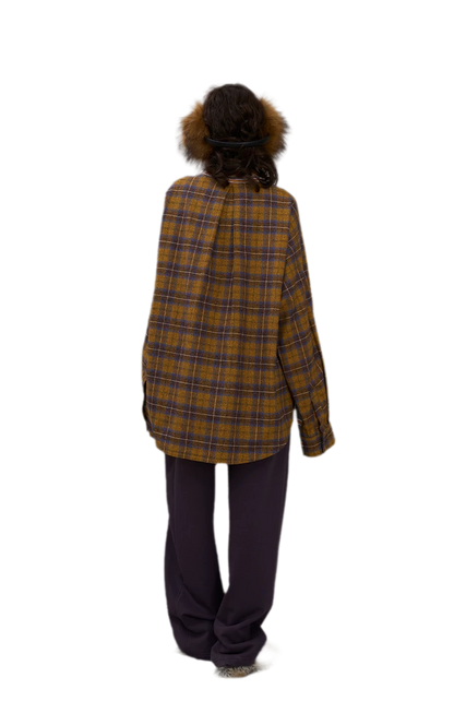 Contrasting Plaid Panel T-Shirt