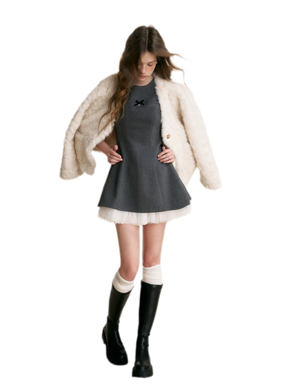 Detachable Scarf Plush Jacket
