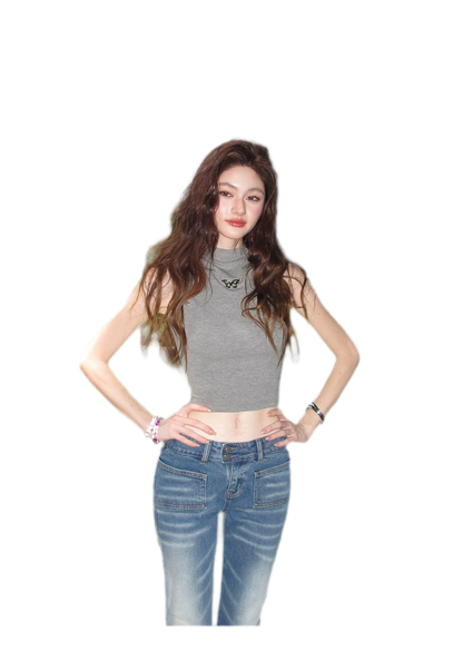 Sleeveless High Neck Tee
